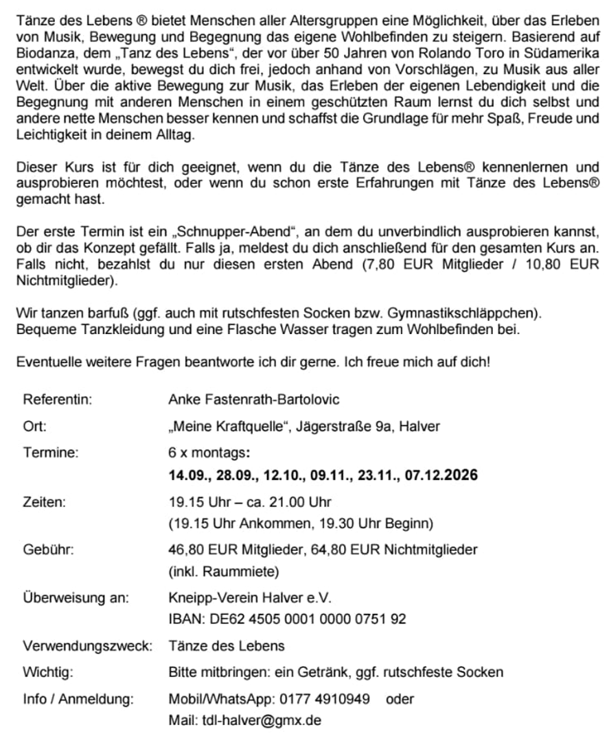Tänze des Lebens